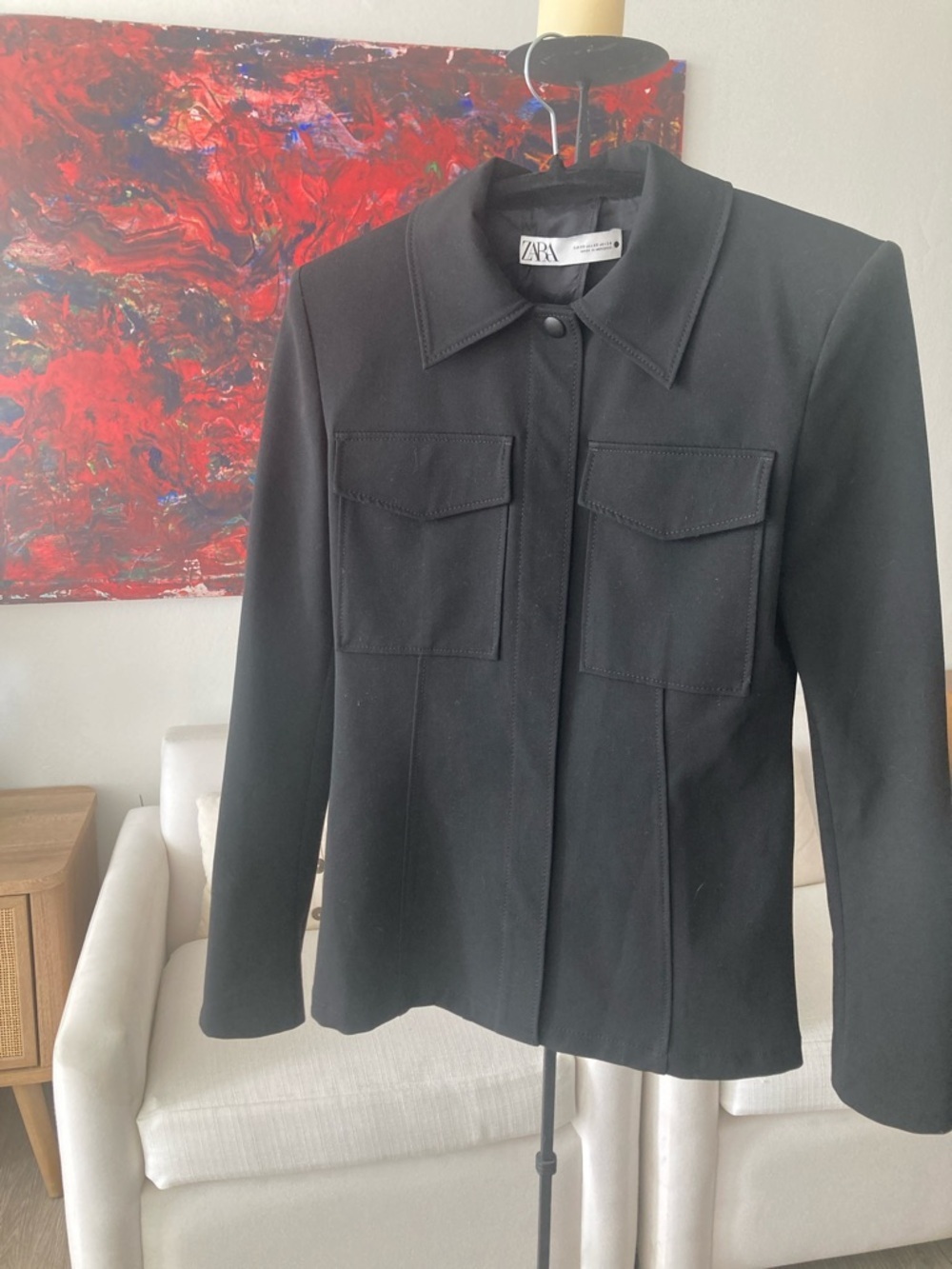 Zara Black Structured Blazer Jacket